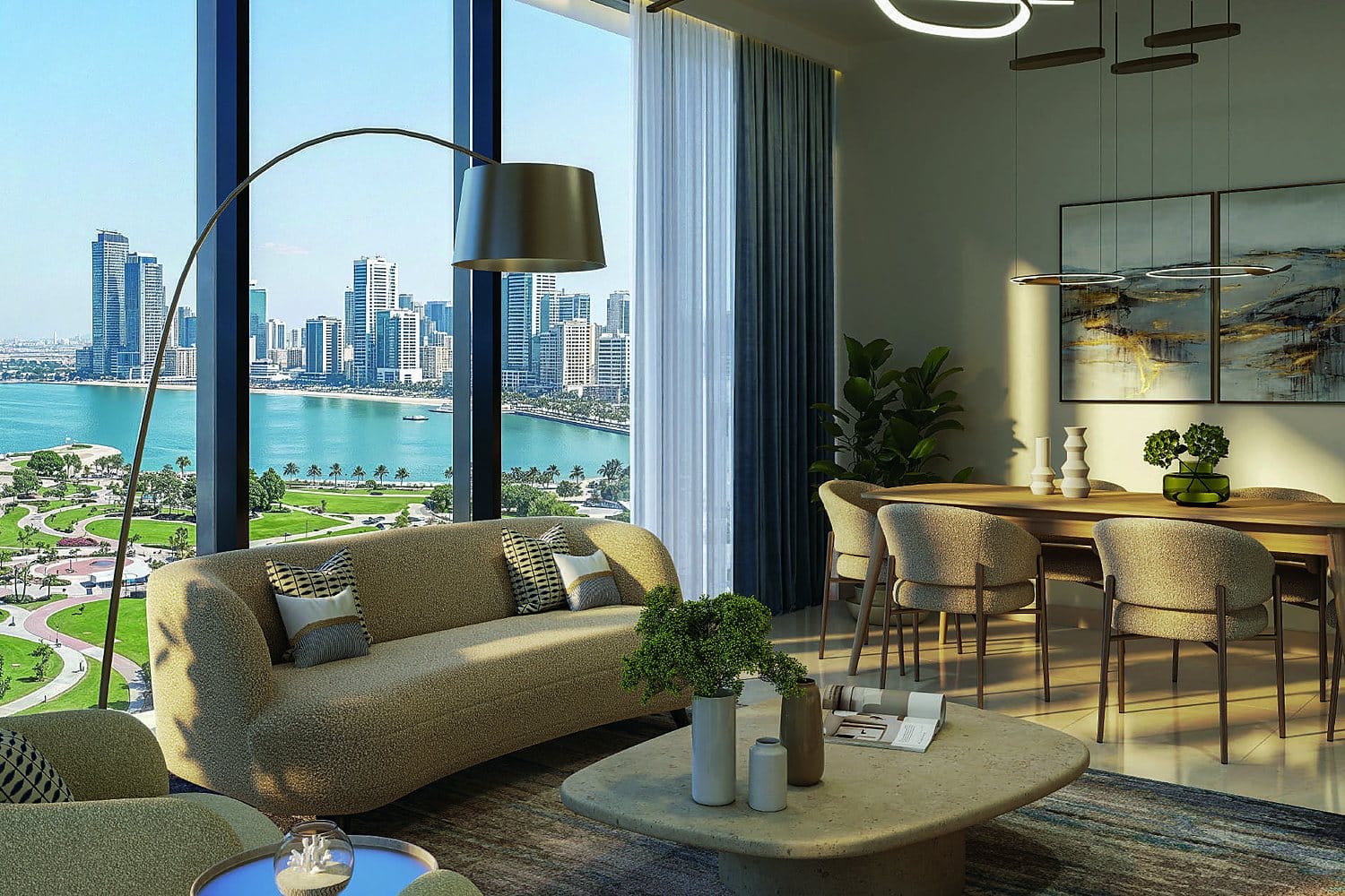Contemporary apartment interior at Linar by Alef