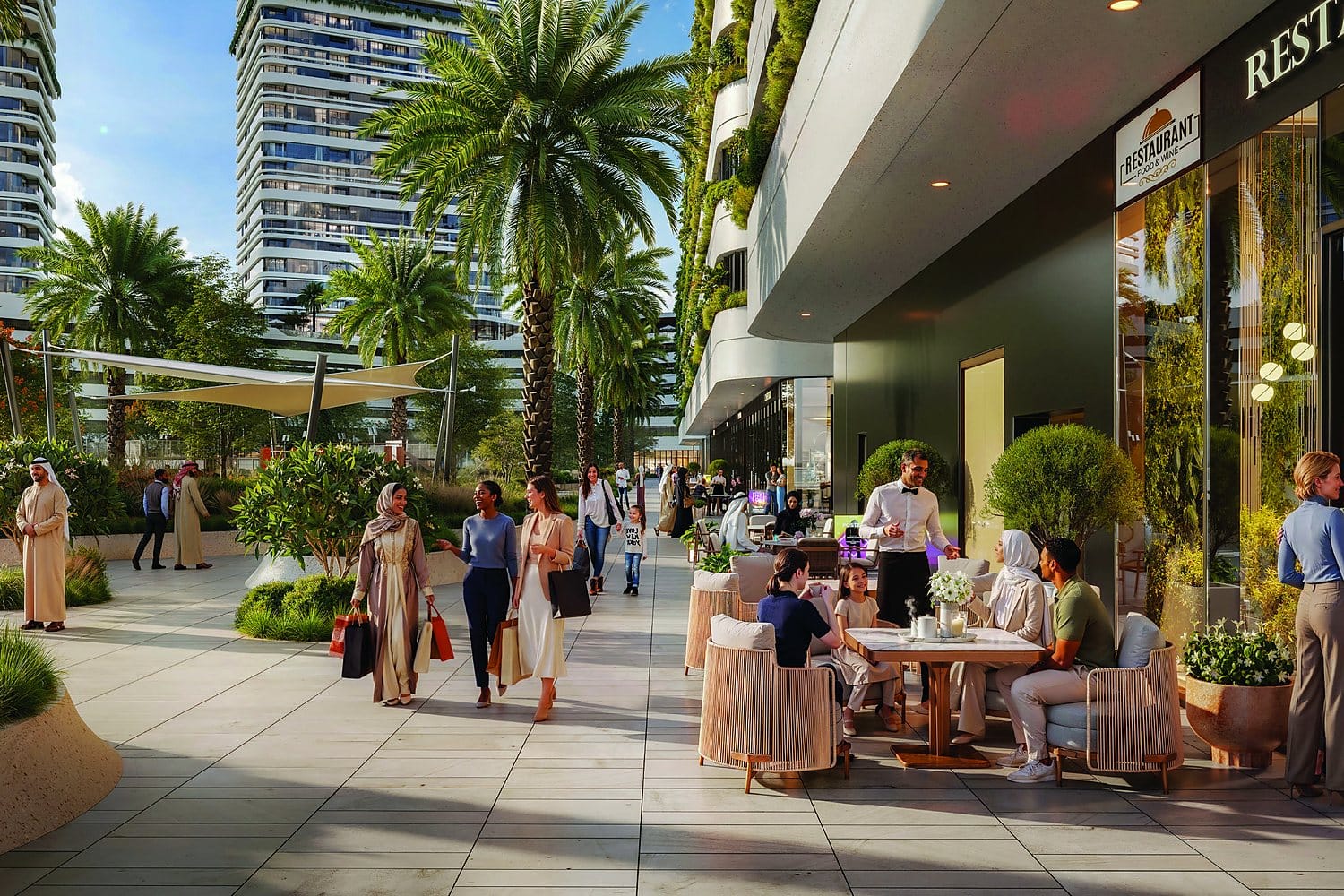 Retail and community plaza at Linar by Alef